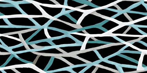 Wall Mural - Icy Geometric Pattern with Modern Blue and White Lines, Creative Frosty Abstract Design Theme