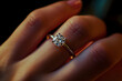 © YouAreBeautiful - Couple Browsing Diamond Engagement Rings in Softly Lit Setting