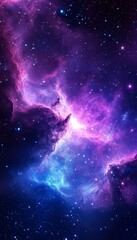 Wall Mural - stunning deep space nebula with vibrant blues and violets, an enigmatic cosmic wonder in the galaxy