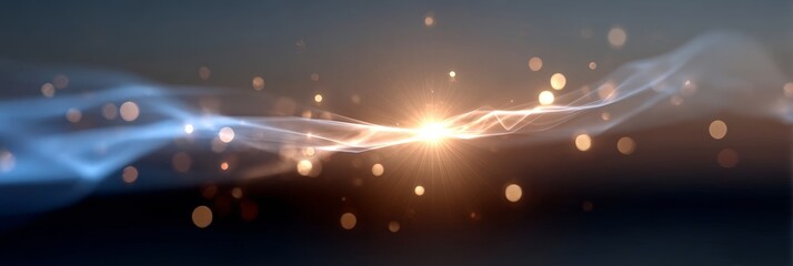 Wall Mural - Abstract Background with Bright Shining Light Effect and Sparkling Particles for Celebration Themes