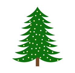 Wall Mural - Christmas tree with lights decoration. Christmas design element. PNG illustration on transparent background.