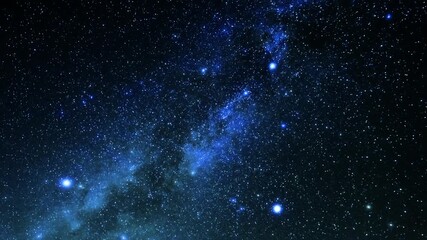 Wall Mural - Milky Way stars on a dark countryside skies. Time-lapse video.