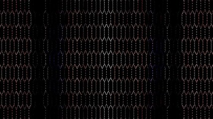 Wall Mural - 3D Abstract shining bright lines set wave, colorful, black background