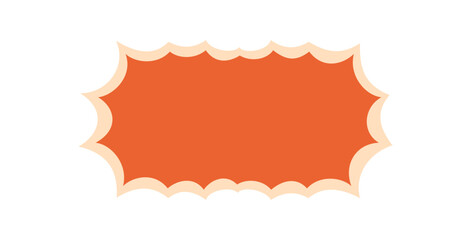 Wall Mural - Groovy wavy rectangle border frame in retro pop style. Fun abstract shape and y2k graphic, orange color background, with playful frame design. Vintage pop ideal for trendy contemporary border.