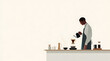 © MhaJaiD - Pour-Over Coffee Ritual A Minimalist Illustration of a Morning Brew