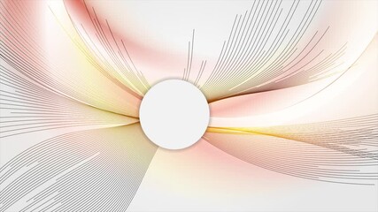 Wall Mural - Orange glowing shiny wavy lines abstract futuristic tech background. Seamless looping minimal geometric waves motion design. Video animation Ultra HD 4K 3840x2160