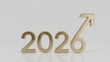 © ULTRA STOCK'S - Golden 2026 number with an upward arrow symbolizing growth and future success.