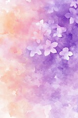 Wall Mural - Elegant Watercolor Floral Arrangement with Soft Peach and Lilac Blossoms for Home Decor and Design