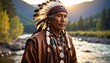 © Sumi - Native American Man Portrait in Nature Landscape.