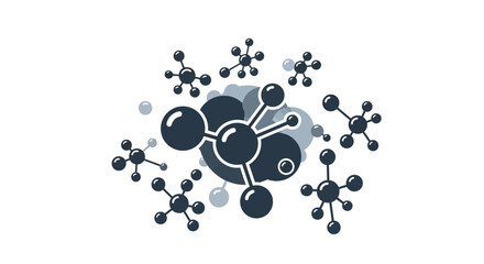 Molecular structure illustration representing scientific concepts and chemical compounds.