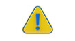 © Lukas - Isolated yellow caution sign with blue exclamation point signifies danger, warning, risk, or hazard