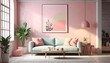 © Gayeng - Pink living room with art and plants