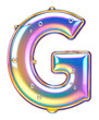 © NgoHong - Glossy Neon Blue Letter G with Sparkles, Transparent Background, 3D Realism Design Element