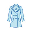 © FryArt - Elegant Double Breasted Coat with Pockets Fashion Outfit Design Sketch