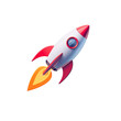 © Yasir - Cute rocket spaceship with red fins and yellow fire png