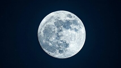 Wall Mural - A magnificent, brightly illuminated full moon dominates the dark expanse of the night sky, its intricate surface texture and numerous visible craters offering a breathtaking celestial spectacle. Tiny 