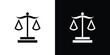 © Iconic Tarek - Scales of Justice Icon Set, Black and White Minimalist Law and Judgement Symbols