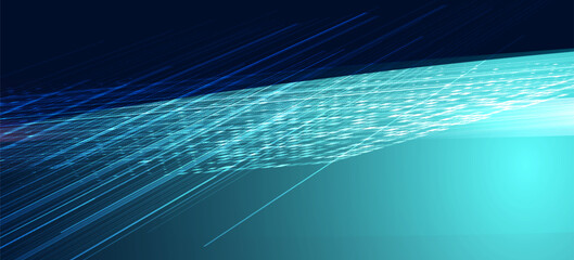 Glow blue futuristic digital technology landscape. Glow colourful particle background. Technology digital data network background, Futuristic digital data transfer, Digital cyberspace technology.