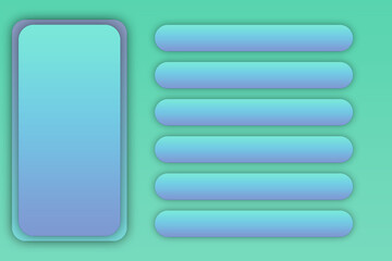 Clean, modern interface design with vibrant gradient buttons for app development