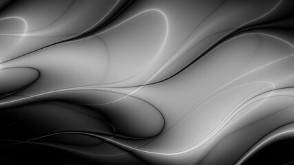 Wall Mural - Abstract black background with wavy lines motion. Flat layout with smooth lines on black background. Loop dark footage