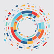 © sherlyka - Abstract circular graphic with colorful segmented rings and fragments.