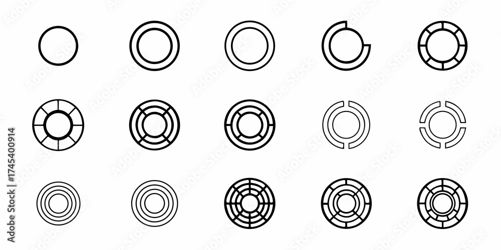 Stock-Vektorgrafik „Dynamic set of loading progress indicator graphics ...