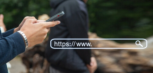 Sticker - https address. internet search concept