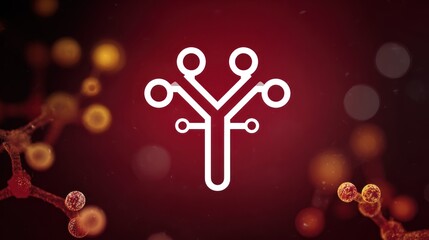 Abstract technology logo with branches and connections on dark background