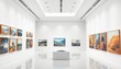 © nuntalee - Sleek white gallery interior with minimalist art display,  template,  picture