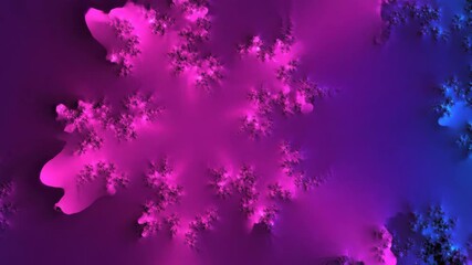 Wall Mural - seamlessly looping video of vibrant exploding fractal patterns with a bright gradient of pink, purpl