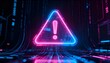 © Svitlana - A virus alert warning displayed on a digital screen with red danger symbols and glitch effects, in a futuristic environment