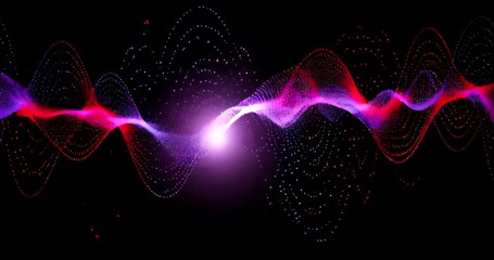 Wall Mural - Abstract digital waveforms in vibrant colors with glowing effects