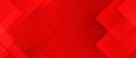 Wall Mural - red square creative abstract geometric background overlapping illustration, perfect for banner, presentation background, and wallpaper