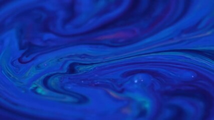 Poster - Abstract macro shot of vibrant, swirling blue and purple viscous liquid creating mesmerizing patterns with a shallow depth of field mesmerizing patterns, chemistry, background