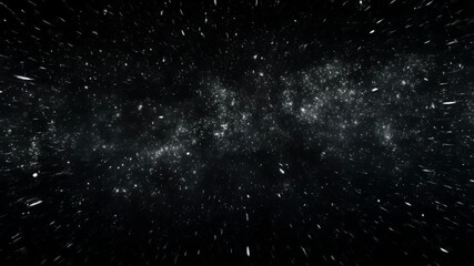 Wall Mural - A dynamic, high-angle video shot of a starry night sky, capturing the vastness of space with scattered stars and cosmic dust in motion. Live desktop wallpaper.