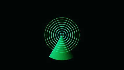 radar and radio wave signal with dark blue background.