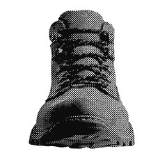 Wall Mural - Hiking boots halftone grunge vector design element