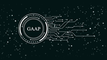 Wall Mural - G A P accounting principles financial technology hud interface digital network data analysis concept