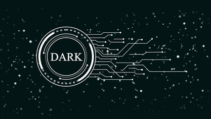 Wall Mural - Dark Abstract Futuristic H U D Element with Digital Network Lines and Starry Background Motion Graphics