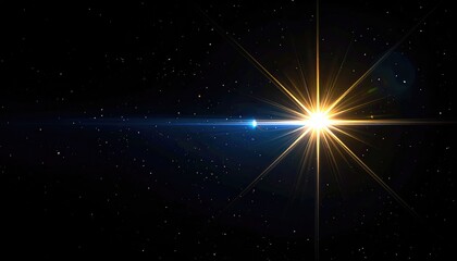 Wall Mural - Dazzling Starburst Over Cosmic Background with Glittering Stars