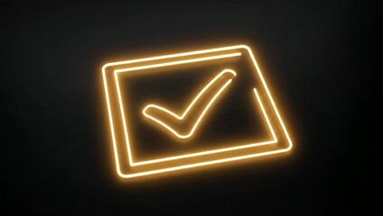 Neon Check Mark Animation - A Glowing Symbol of Approval.