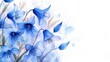© Songsak - adorable watercolor bluebells flowers, pastel tones, white background