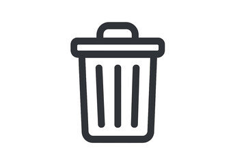 Wall Mural - Trash icon symbol for delete or remove action with trendy filled line style, modern UI design, app and website logo, isolated vector illustration on white background