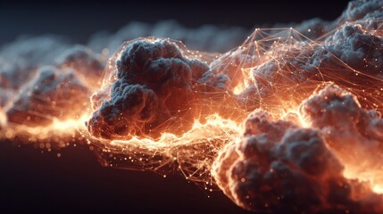 Wall Mural - Abstract Visualization of Cloud Computing Network Concept Art