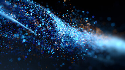 Wall Mural - A mesmerizing abstract swirl of blue and orange particles creating a dynamic backdrop full of energy.