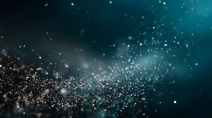 Wall Mural - A mesmerizing swirl of golden and blue particles creating a dreamy atmosphere.