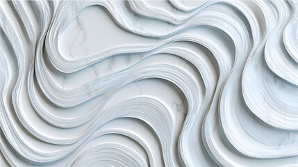 Wall Mural - Elegant abstract waves in soft blue and white tones create a serene and modern aesthetic, ideal for design projects.