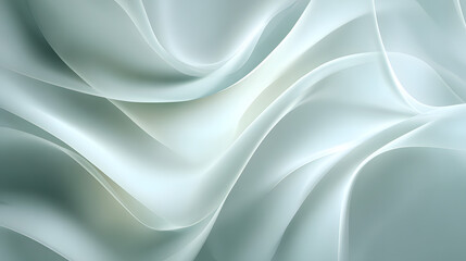 Wall Mural - Abstract soft waves in soothing shades of blue and green create a tranquil and airy atmosphere.