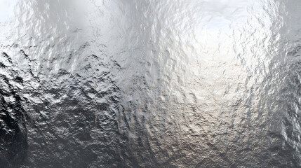 Wall Mural - Abstract silver surface reflecting light and textures, creating a shimmering effect.