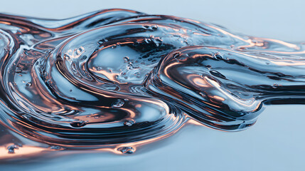 Wall Mural - A stunning close-up of flowing water with shimmering reflections and bubbles, creating an abstract and dynamic visual.